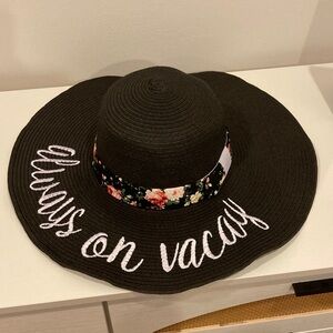 Black Floral Sun Hat